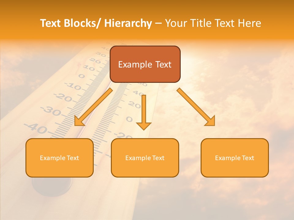 A Thermometer In Front Of A Cloudy Sky PowerPoint Template