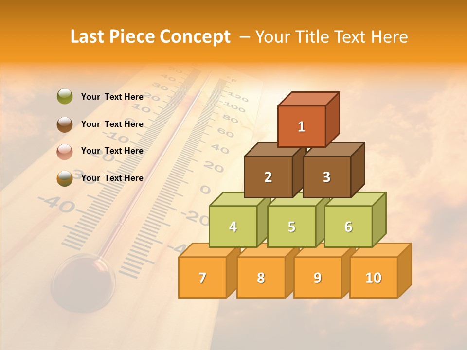A Thermometer In Front Of A Cloudy Sky PowerPoint Template