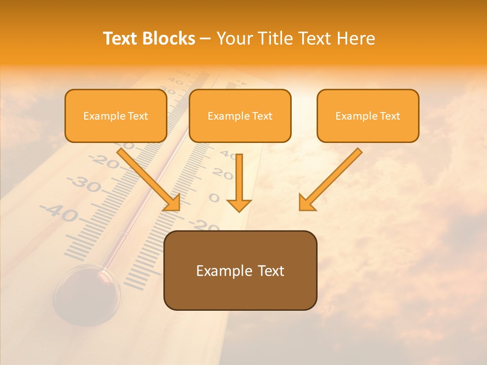 A Thermometer In Front Of A Cloudy Sky PowerPoint Template