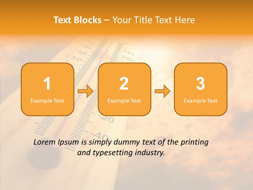 A Thermometer In Front Of A Cloudy Sky PowerPoint Template