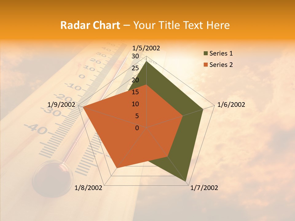 A Thermometer In Front Of A Cloudy Sky PowerPoint Template
