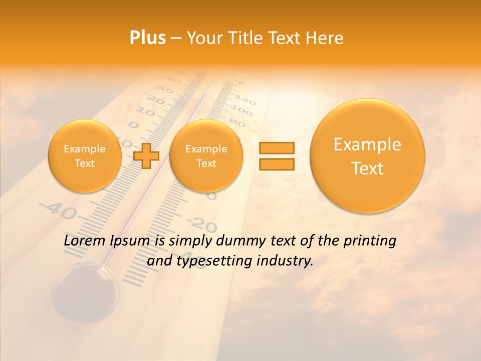 A Thermometer In Front Of A Cloudy Sky PowerPoint Template