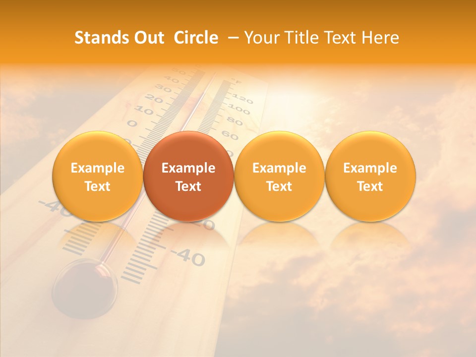 A Thermometer In Front Of A Cloudy Sky PowerPoint Template