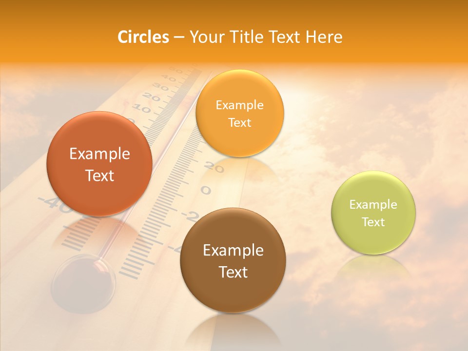 A Thermometer In Front Of A Cloudy Sky PowerPoint Template