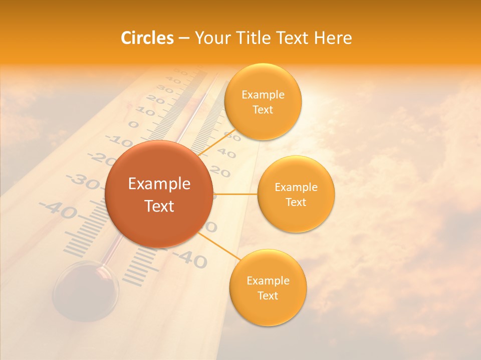 A Thermometer In Front Of A Cloudy Sky PowerPoint Template