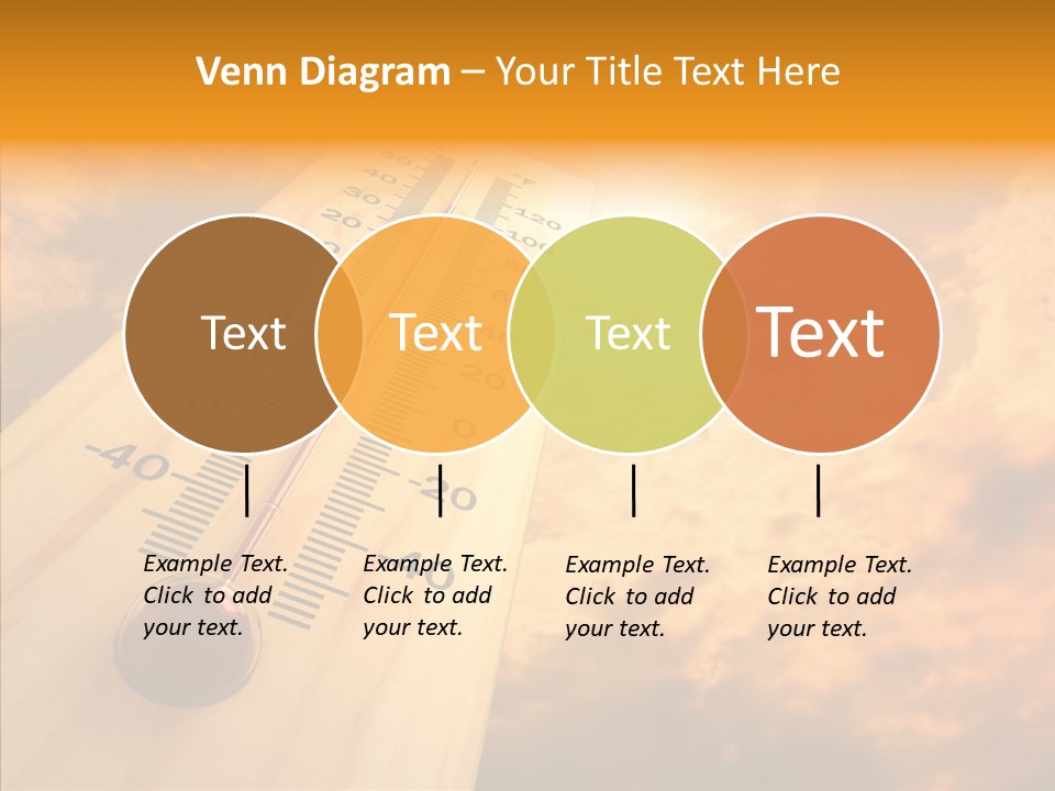 A Thermometer In Front Of A Cloudy Sky PowerPoint Template