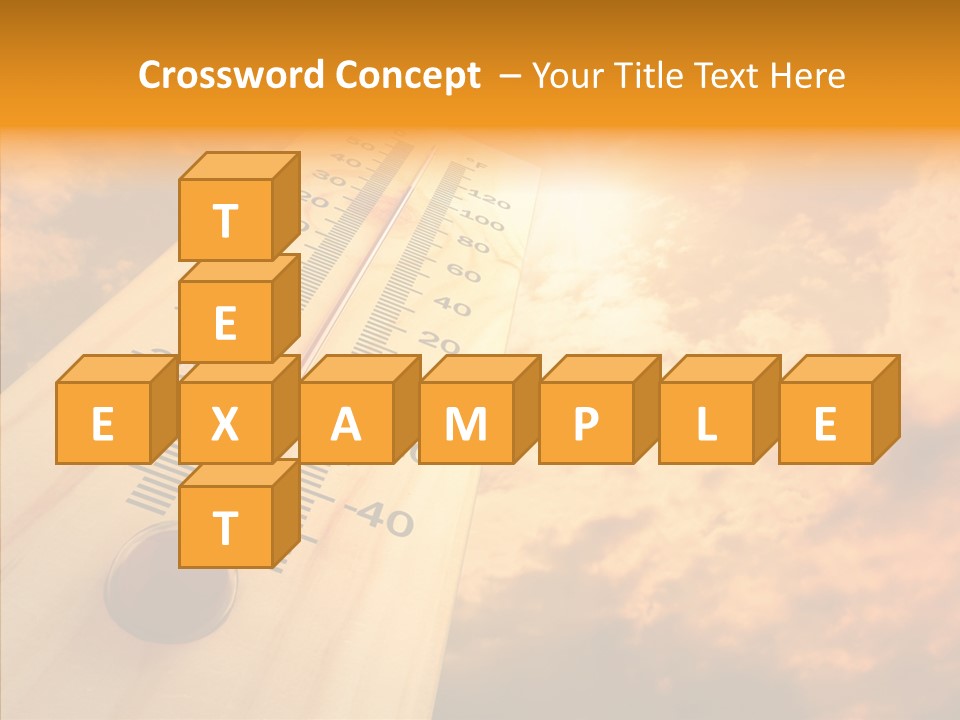 A Thermometer In Front Of A Cloudy Sky PowerPoint Template