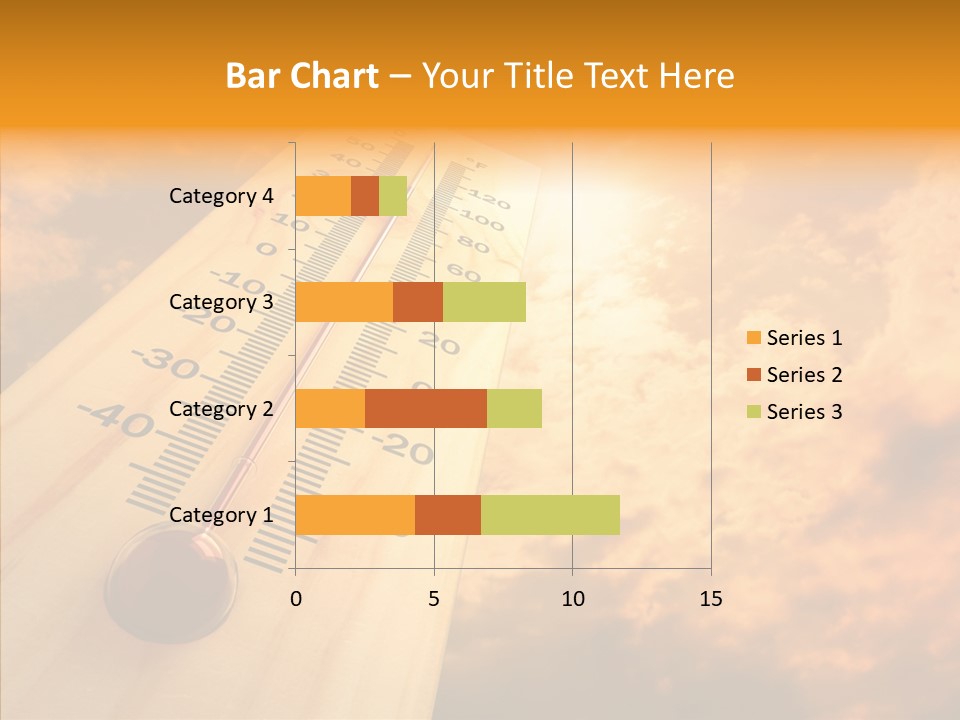 A Thermometer In Front Of A Cloudy Sky PowerPoint Template
