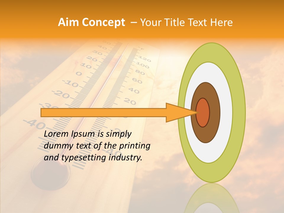 A Thermometer In Front Of A Cloudy Sky PowerPoint Template