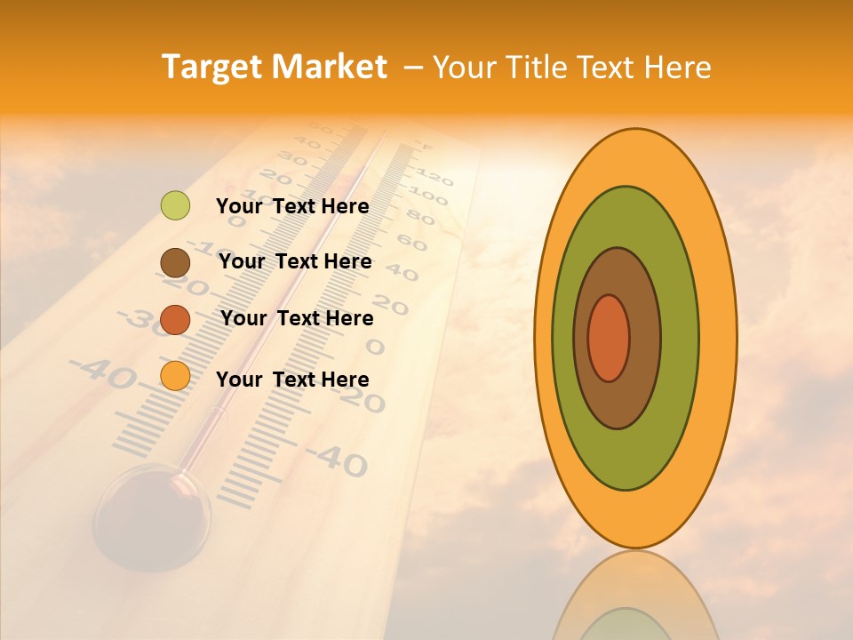 A Thermometer In Front Of A Cloudy Sky PowerPoint Template