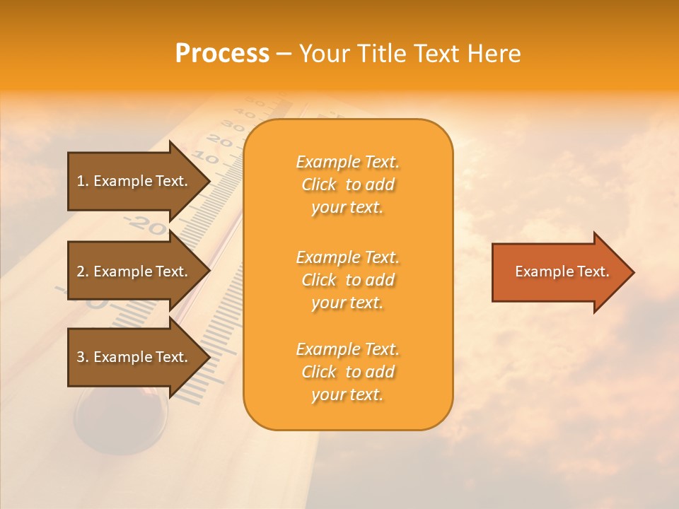 A Thermometer In Front Of A Cloudy Sky PowerPoint Template