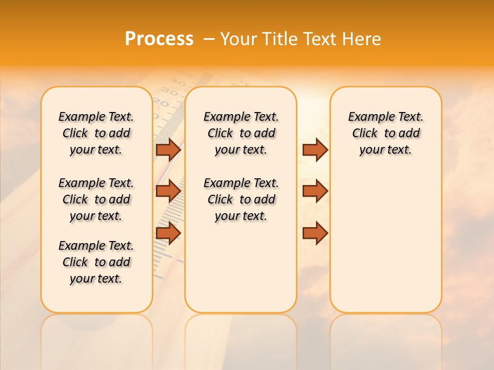A Thermometer In Front Of A Cloudy Sky PowerPoint Template