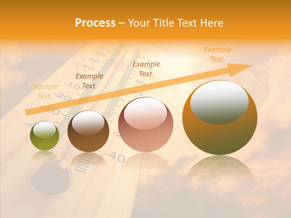 A Thermometer In Front Of A Cloudy Sky PowerPoint Template