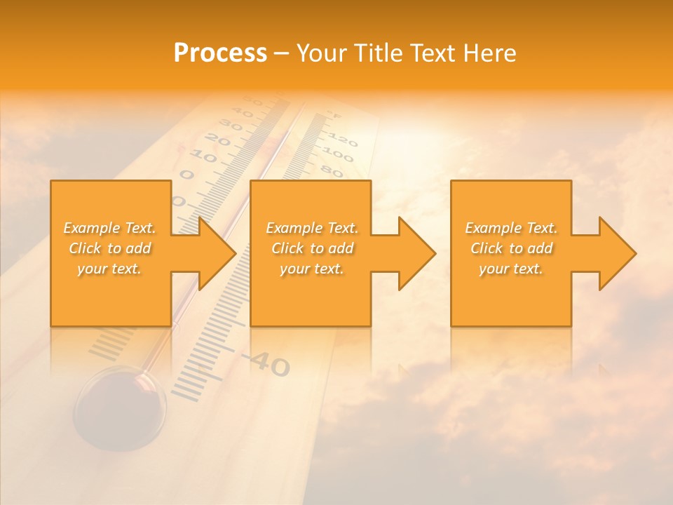 A Thermometer In Front Of A Cloudy Sky PowerPoint Template