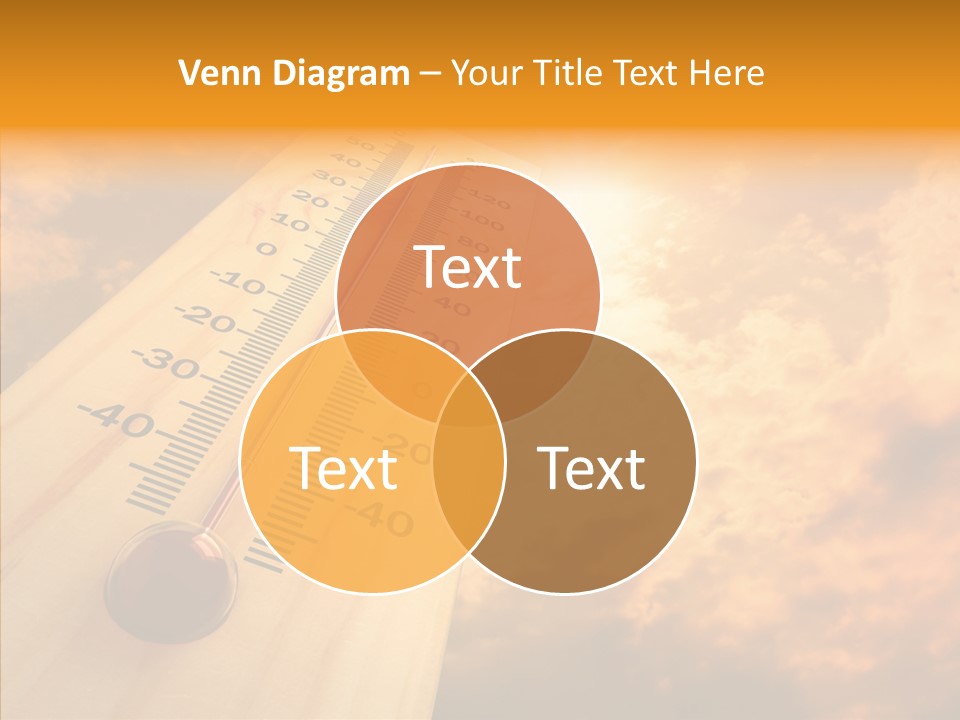 A Thermometer In Front Of A Cloudy Sky PowerPoint Template