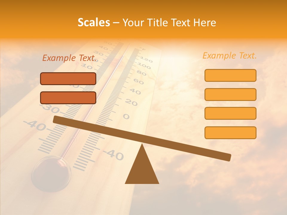 A Thermometer In Front Of A Cloudy Sky PowerPoint Template