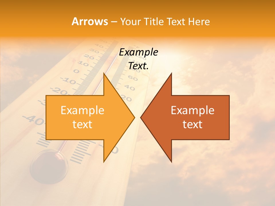 A Thermometer In Front Of A Cloudy Sky PowerPoint Template