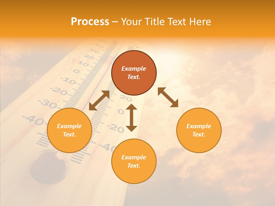 A Thermometer In Front Of A Cloudy Sky PowerPoint Template