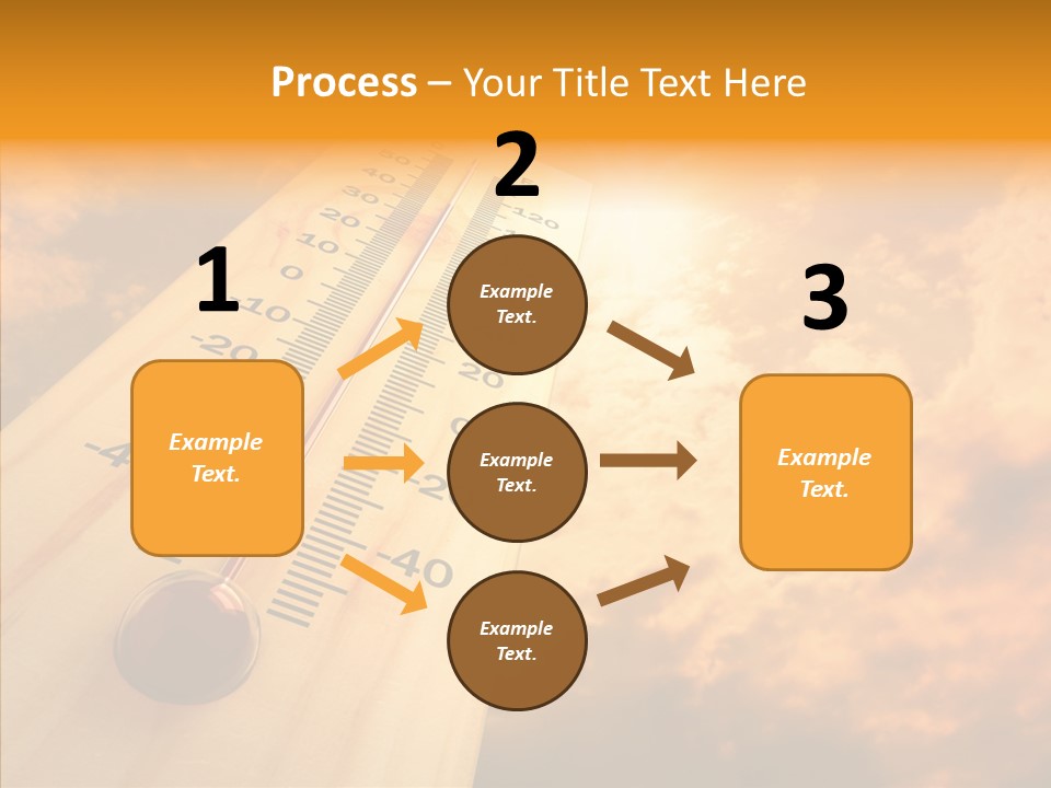 A Thermometer In Front Of A Cloudy Sky PowerPoint Template