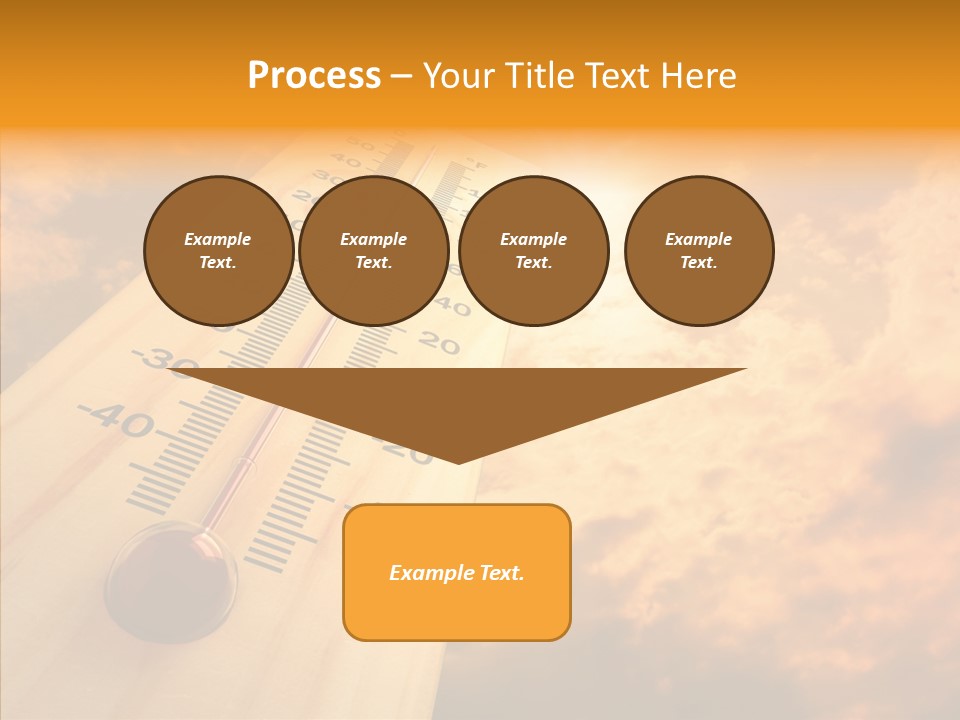 A Thermometer In Front Of A Cloudy Sky PowerPoint Template
