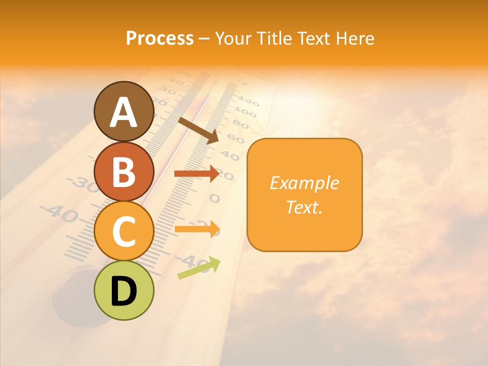 A Thermometer In Front Of A Cloudy Sky PowerPoint Template