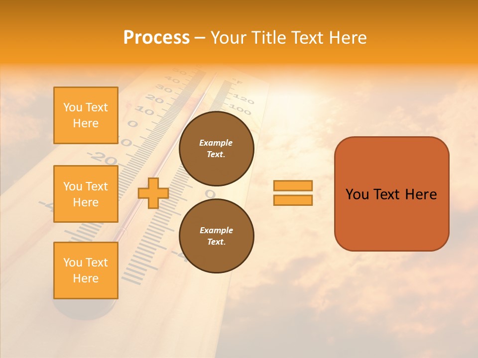 A Thermometer In Front Of A Cloudy Sky PowerPoint Template