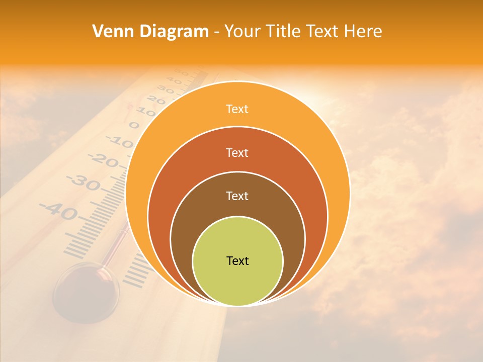 A Thermometer In Front Of A Cloudy Sky PowerPoint Template