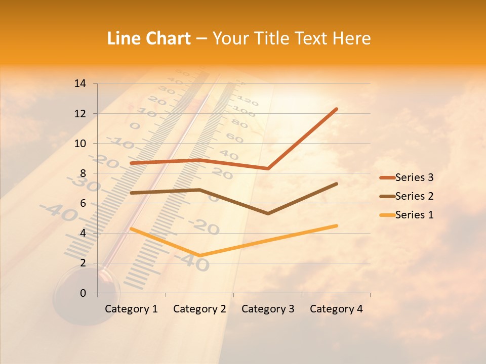 A Thermometer In Front Of A Cloudy Sky PowerPoint Template