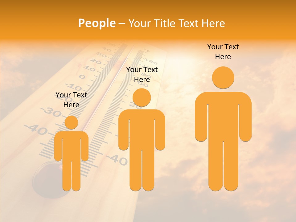 A Thermometer In Front Of A Cloudy Sky PowerPoint Template