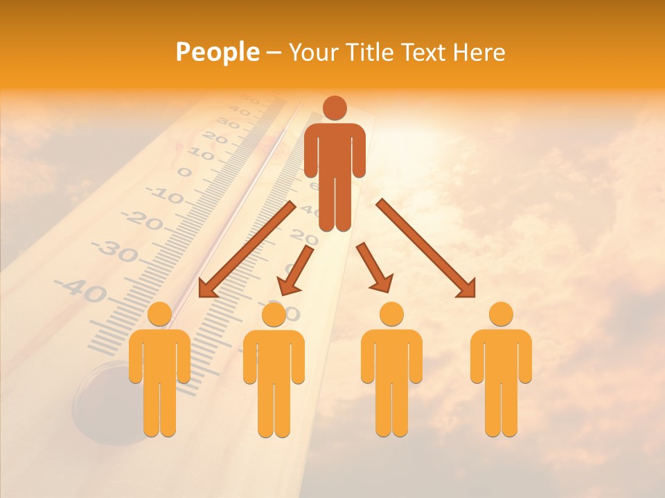 A Thermometer In Front Of A Cloudy Sky PowerPoint Template