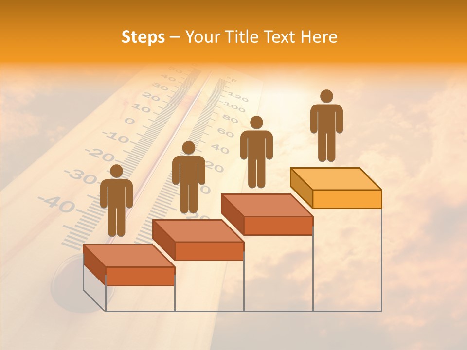 A Thermometer In Front Of A Cloudy Sky PowerPoint Template