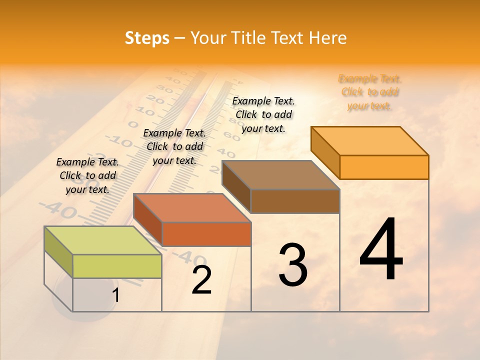 A Thermometer In Front Of A Cloudy Sky PowerPoint Template