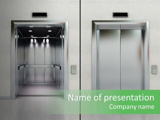 Design Element Two Open Elevator PowerPoint Template