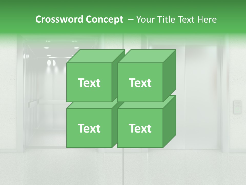 Design Element Two Open Elevator PowerPoint Template