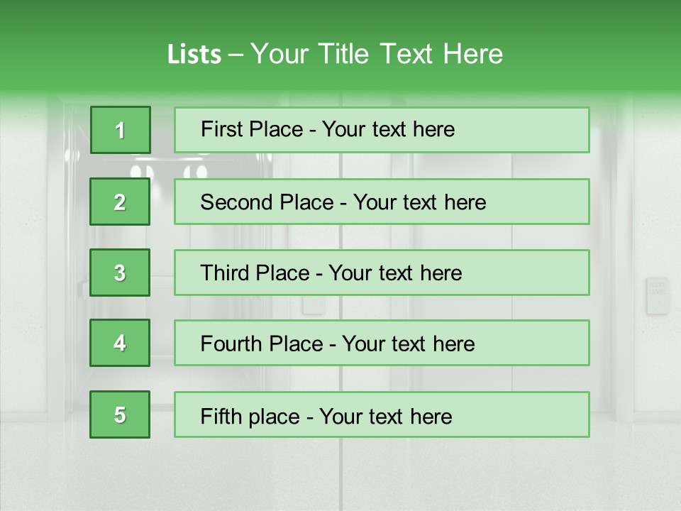 Design Element Two Open Elevator PowerPoint Template