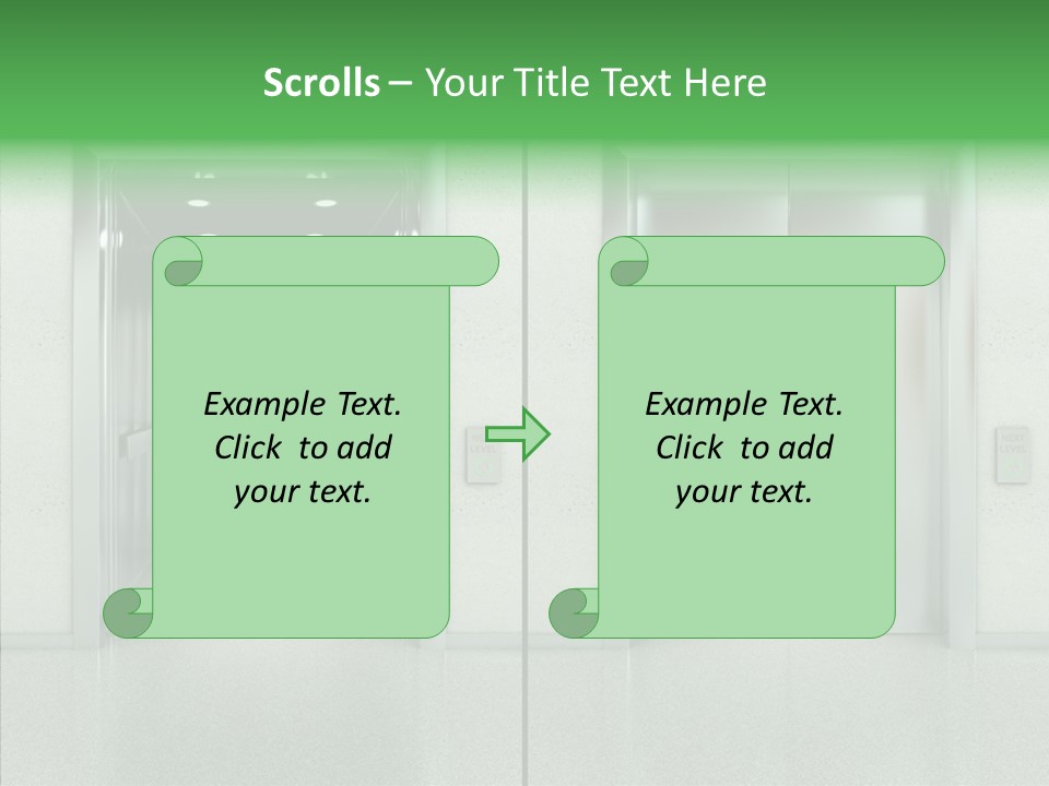 Design Element Two Open Elevator PowerPoint Template
