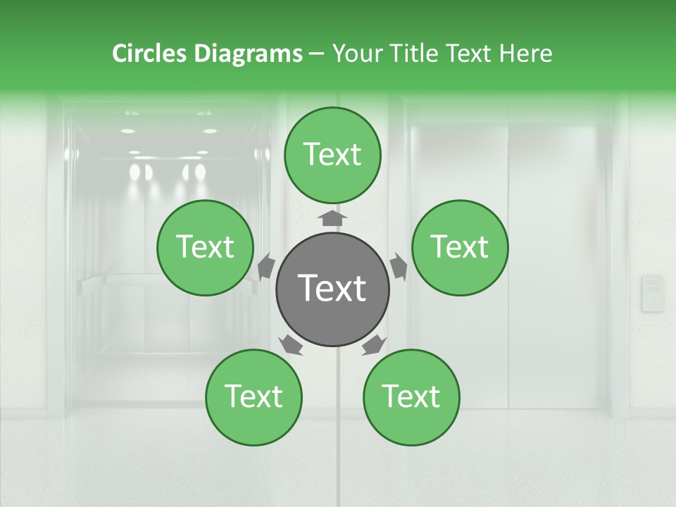 Design Element Two Open Elevator PowerPoint Template