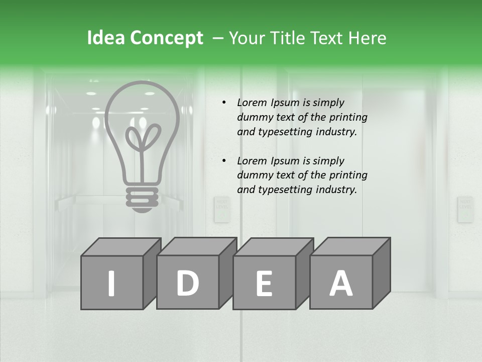 Design Element Two Open Elevator PowerPoint Template