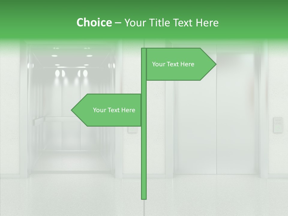 Design Element Two Open Elevator PowerPoint Template