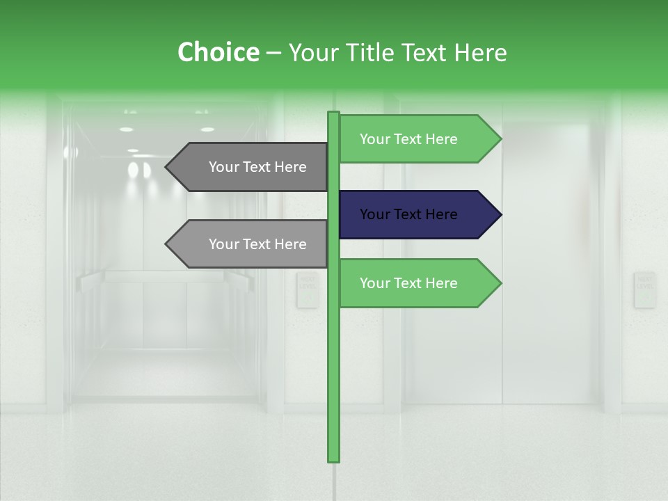Design Element Two Open Elevator PowerPoint Template
