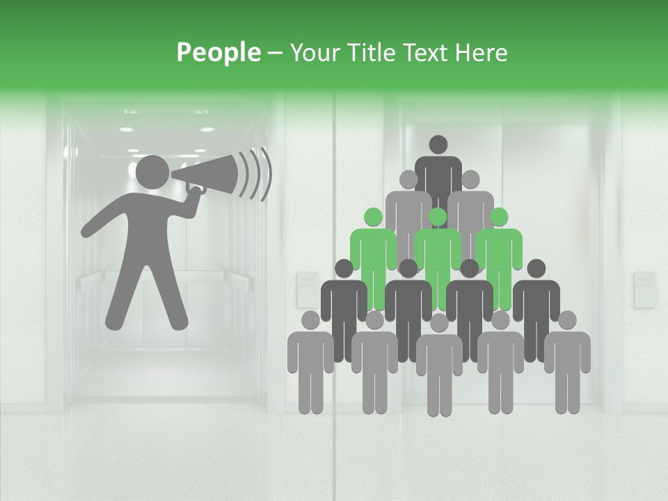 Design Element Two Open Elevator PowerPoint Template