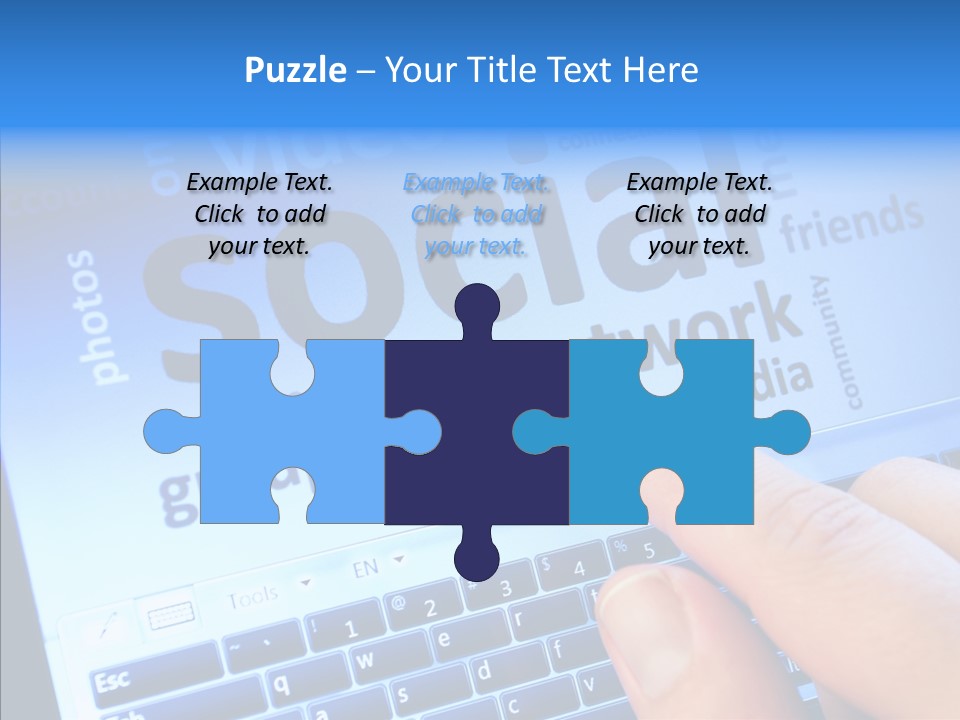 Press Blue Closeup PowerPoint Template