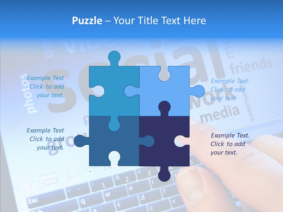 Press Blue Closeup PowerPoint Template