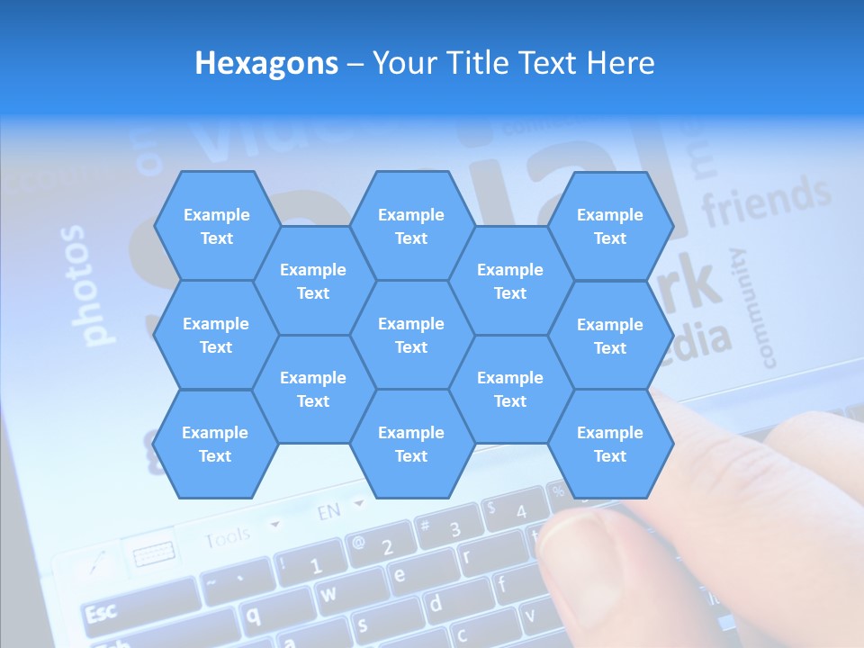 Press Blue Closeup PowerPoint Template