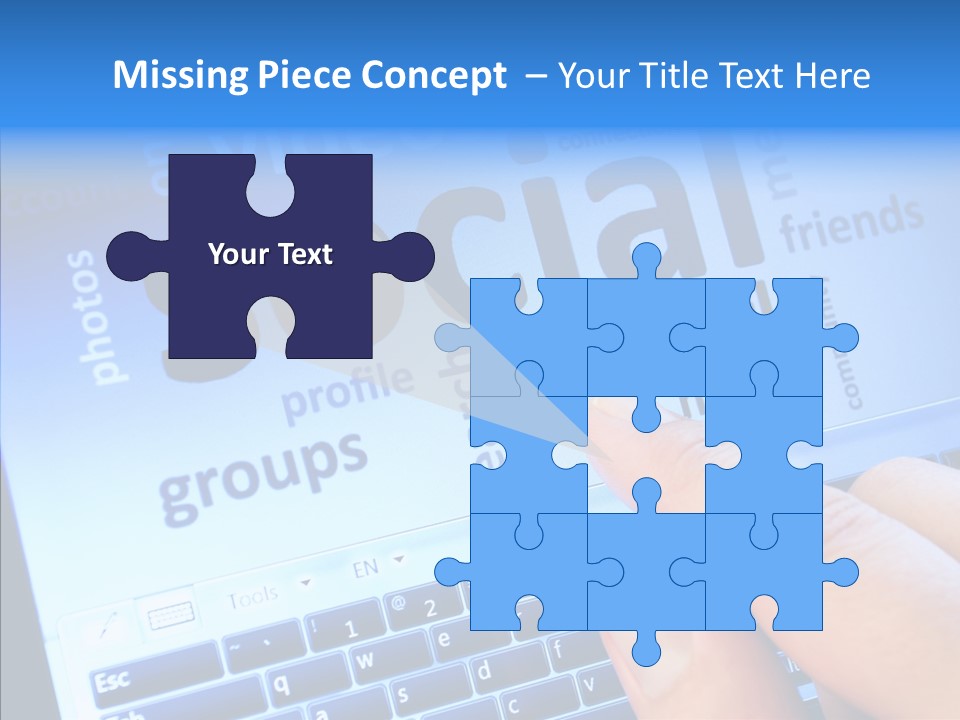 Press Blue Closeup PowerPoint Template