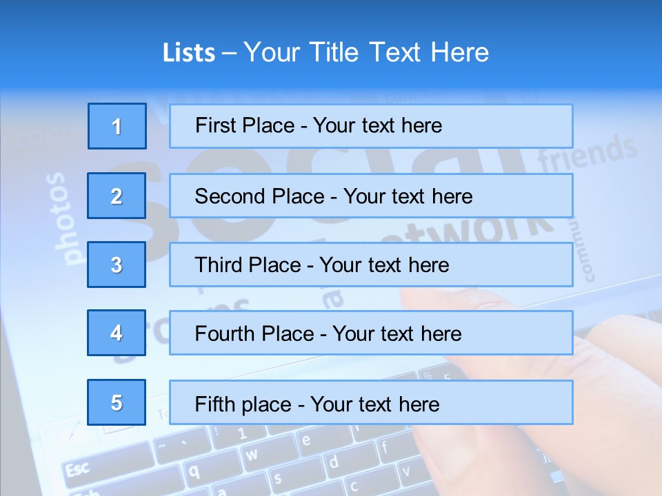 Press Blue Closeup PowerPoint Template