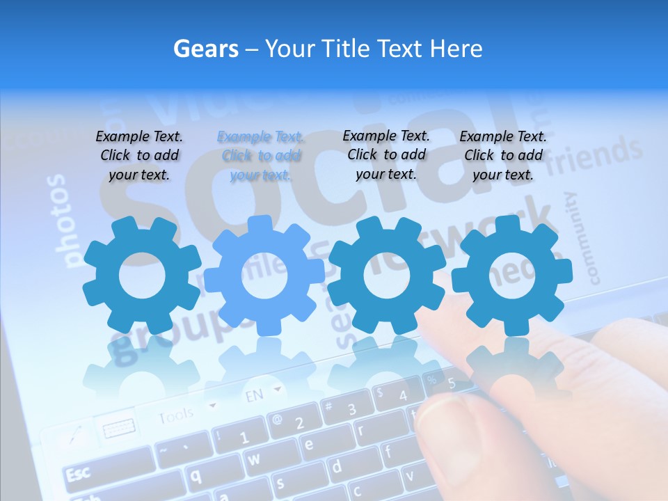 Press Blue Closeup PowerPoint Template