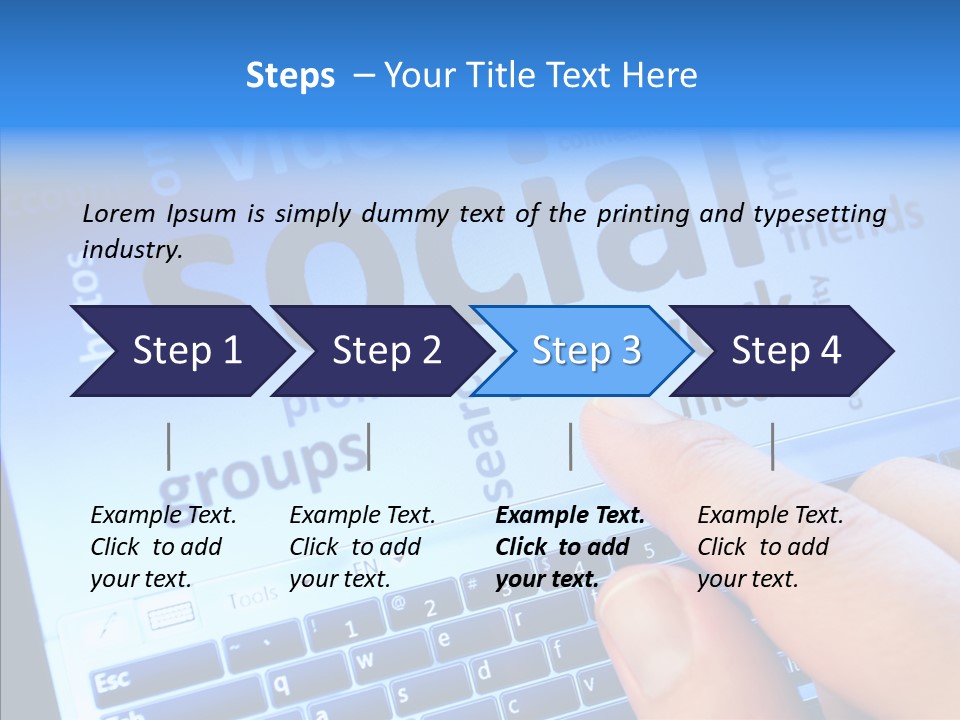 Press Blue Closeup PowerPoint Template
