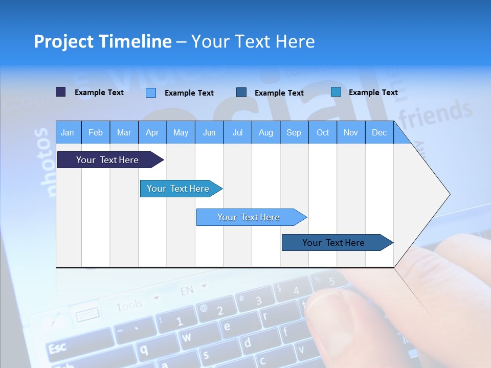 Press Blue Closeup PowerPoint Template