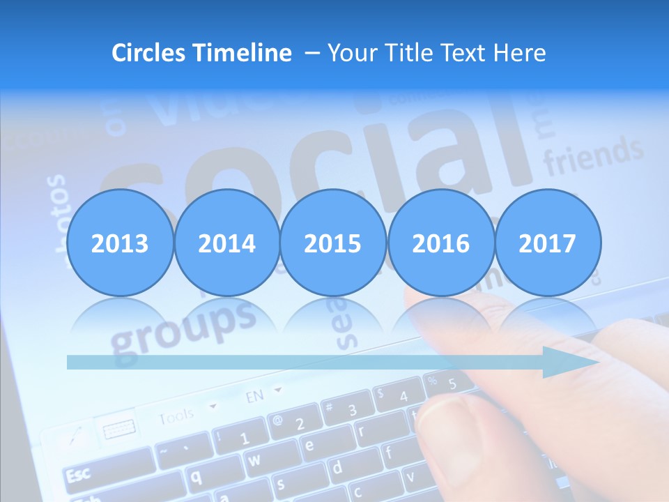 Press Blue Closeup PowerPoint Template